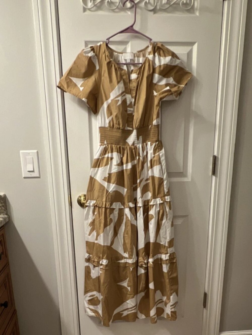 Sugarlips XS Palmer Poplin Tiered Maxi Dress